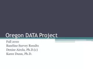 Oregon DATA Project