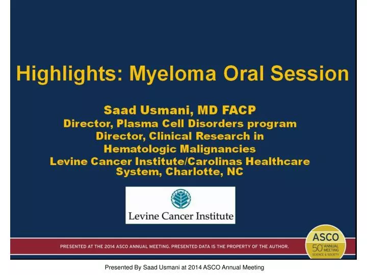 highlights myeloma oral session