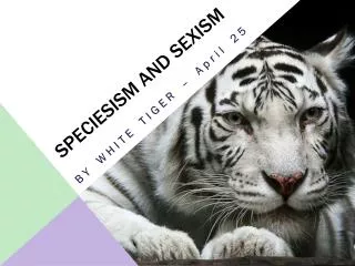 Speciesism and sexism