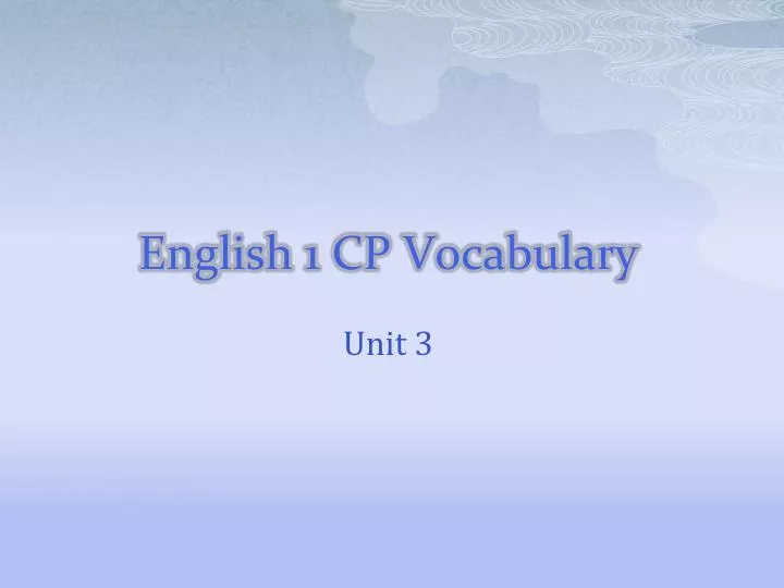 english 1 cp vocabulary