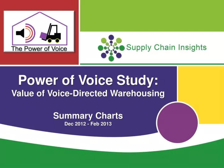 power of voice study value of voice directed warehousing summary charts dec 2012 feb 2013