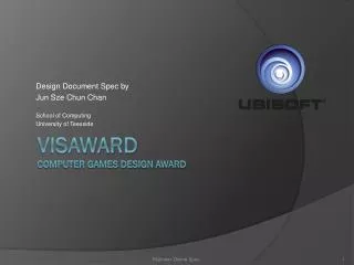 VisAward Computer Games Design Award