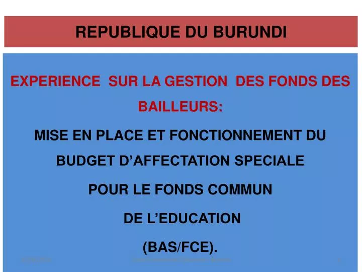 republique du burundi