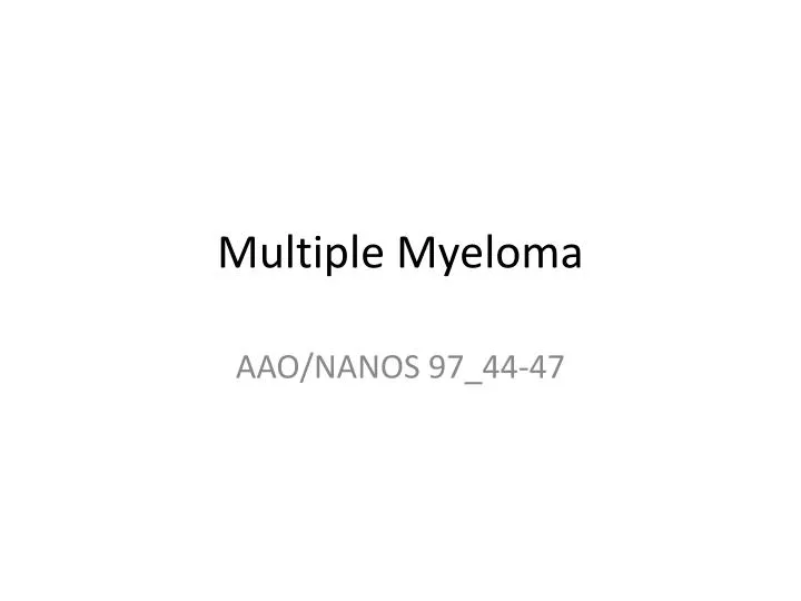 multiple myeloma