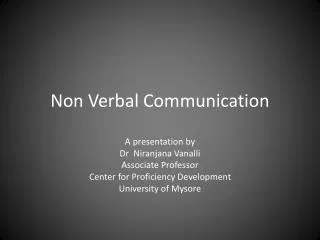 Non Verbal Communication