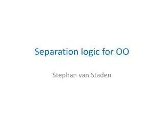 Separation logic for OO