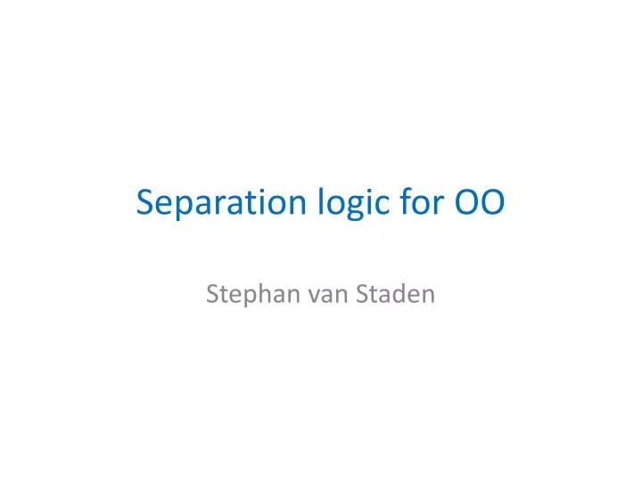 separation logic for oo