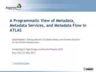 A Programmatic View of Metadata, Metadata Services, and Metadata Flow in ATLAS