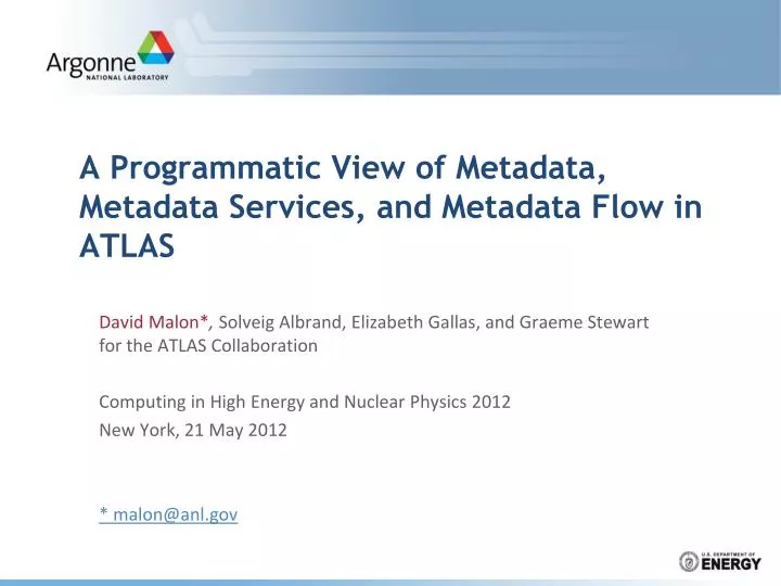 a programmatic view of metadata metadata services and metadata flow in atlas