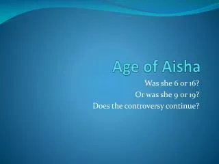 Age of Aisha
