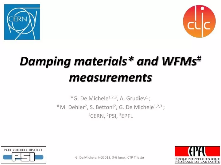 damping materials and wfms measurements