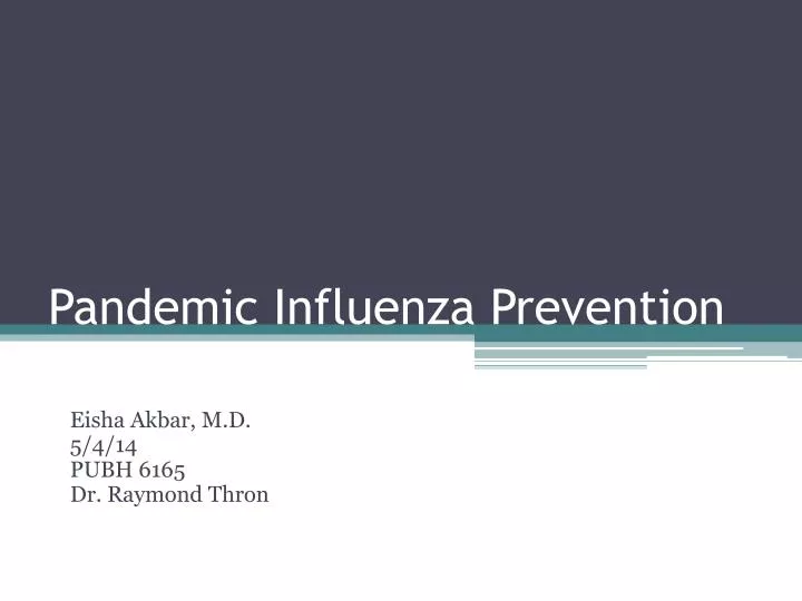 pandemic influenza prevention