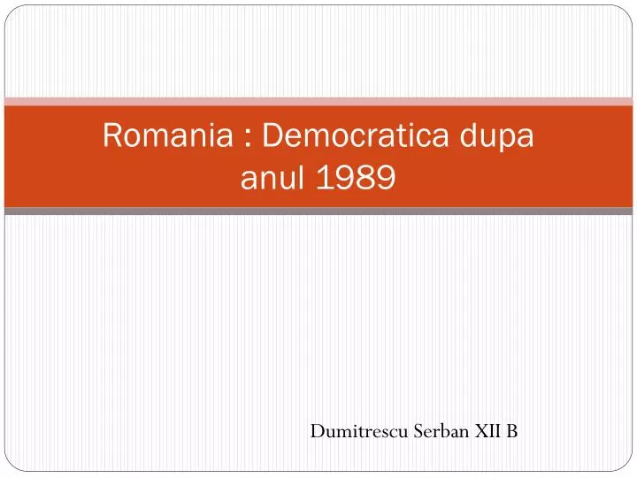 romania democratica dupa anul 1989