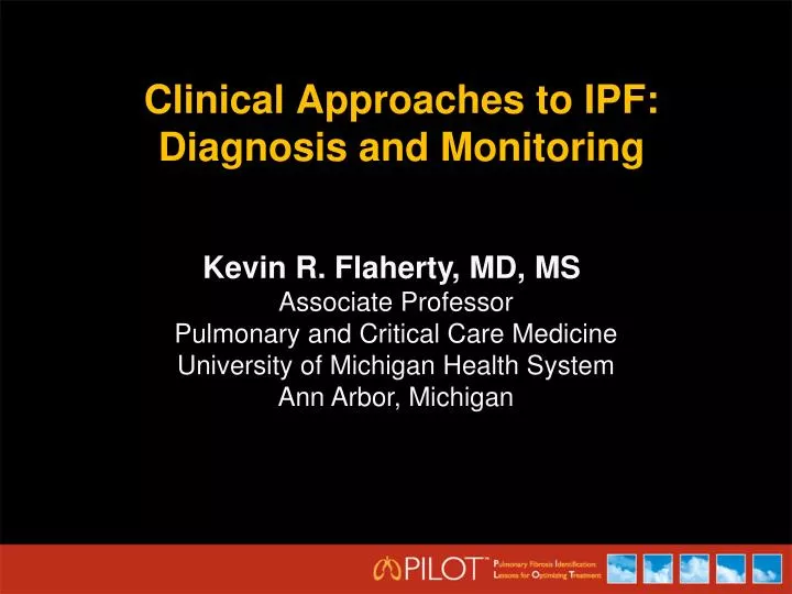 clinical approaches to ipf diagnosis and monitoring