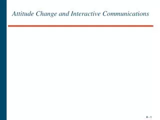 Attitude Change and Interactive Communications