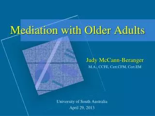 Mediation with Older Adults