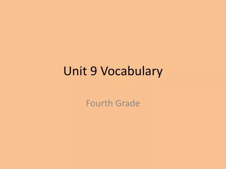 unit 9 vocabulary
