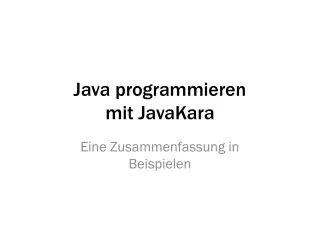 java programmieren mit javakara