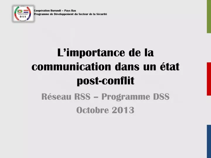 l importance de la communication dans un tat post conflit