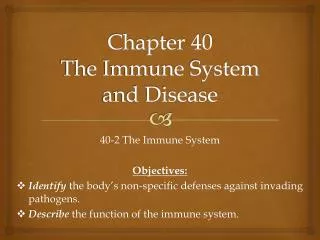 Chapter 40 The Immune System and Disease