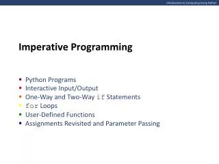 Introduction to Computing Using Python