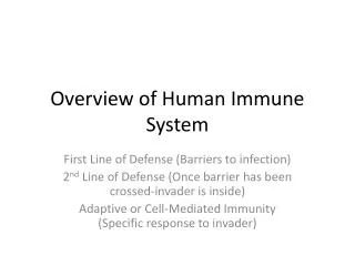 Overview of Human Immune System