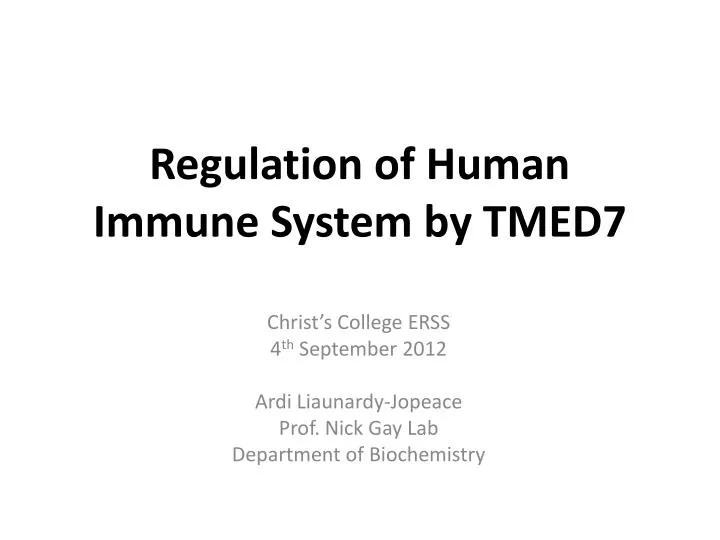 regulation of human immune system by tmed7
