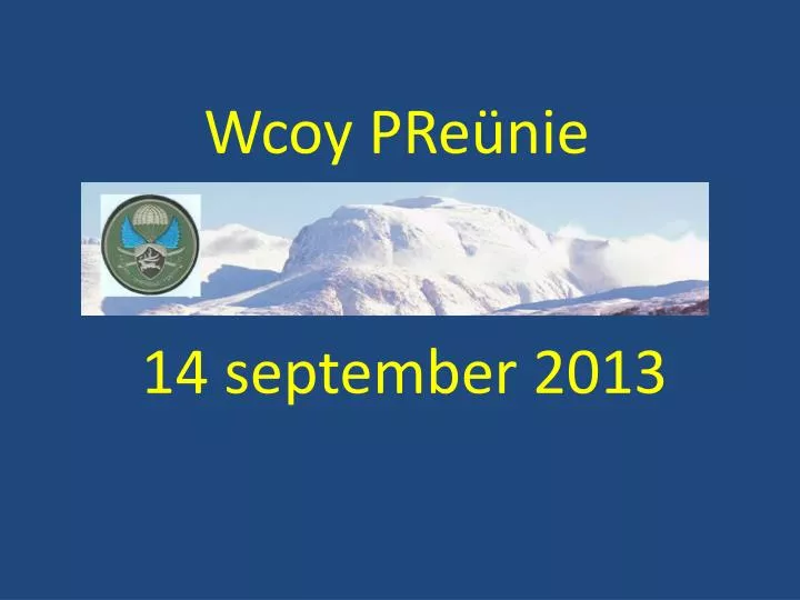 wcoy pre nie 14 september 2013