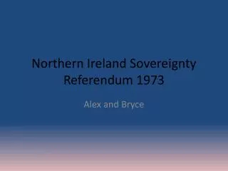 Northern Ireland Sovereignty Referendum 1973