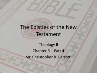 The Epistles of the New Testament
