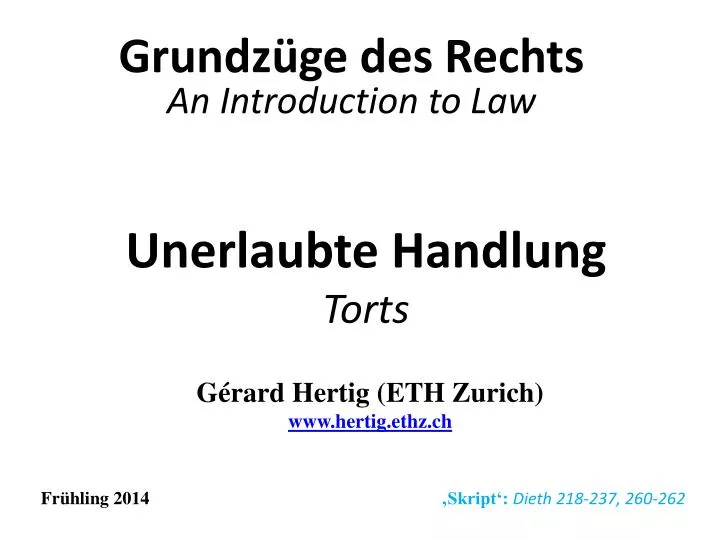 unerlaubte handlung torts