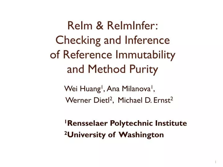 reim reiminfer checking and inference of reference immutability and method purity