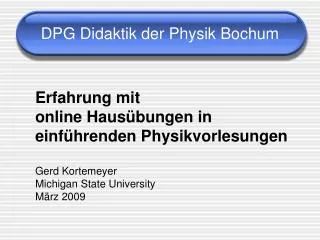 DPG Didaktik der Physik Bochum