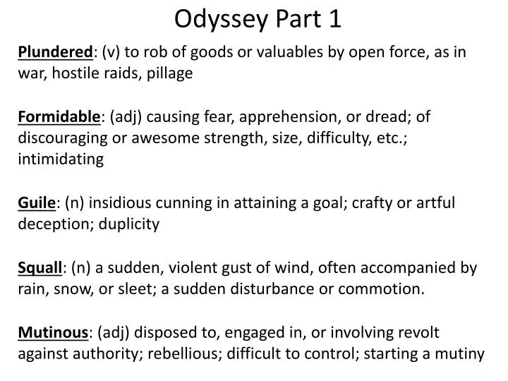 odyssey part 1