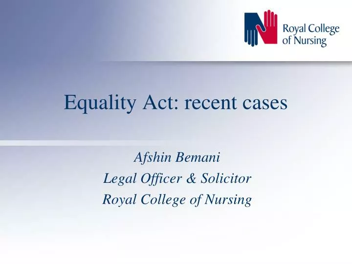 equality act recent cases