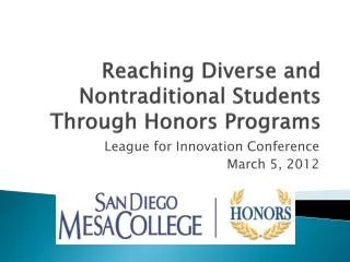 Reaching Diverse and Nontraditional Students Through Honors Programs