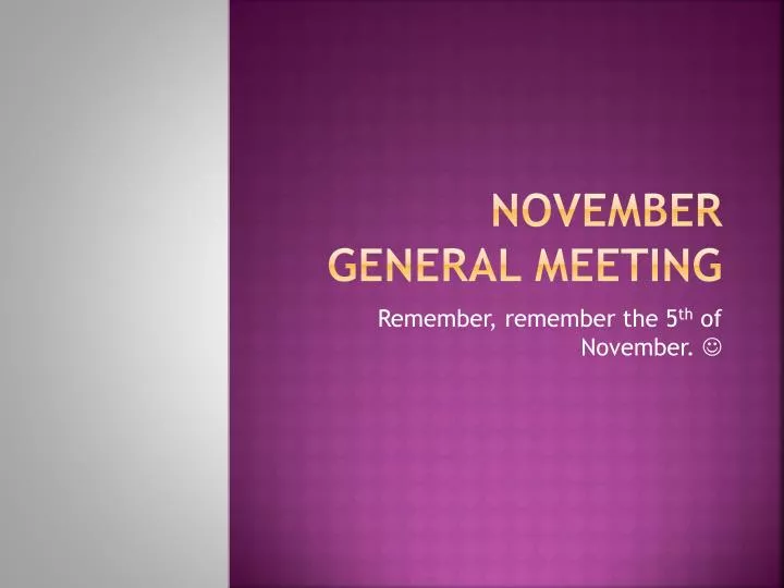 november general meeting