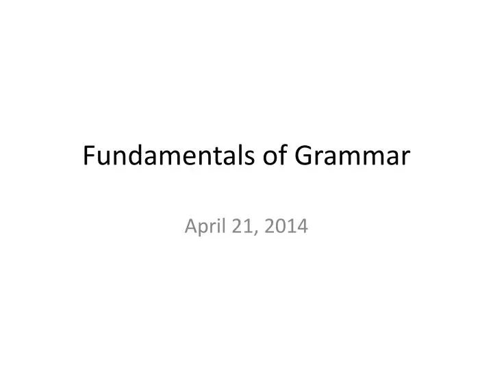 fundamentals of grammar