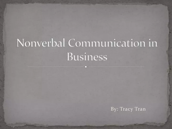 nonverbal communication in business