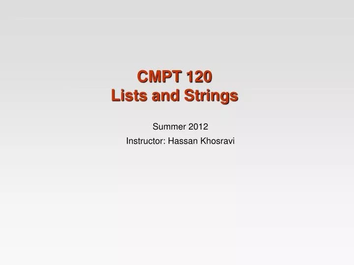 cmpt 120 lists and strings