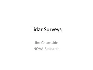 Lidar Surveys