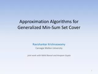Approximation Algorithms for Generalized Min-Sum Set Cover