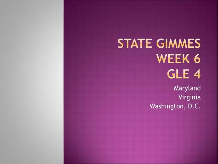 state gimmes week 6 gle 4