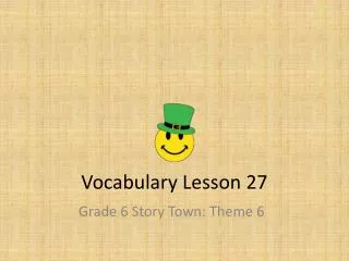 Vocabulary Lesson 27