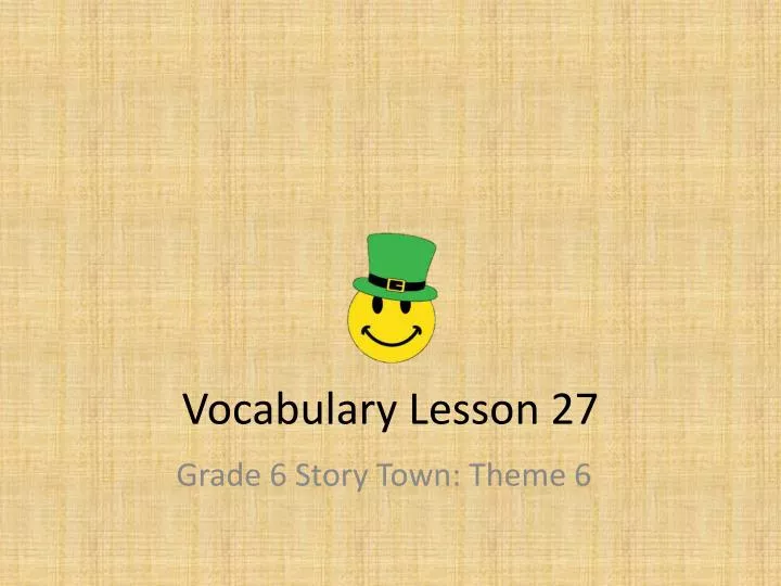 vocabulary lesson 27