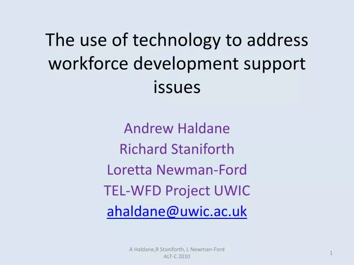 the use of technology to address workforce development support issues