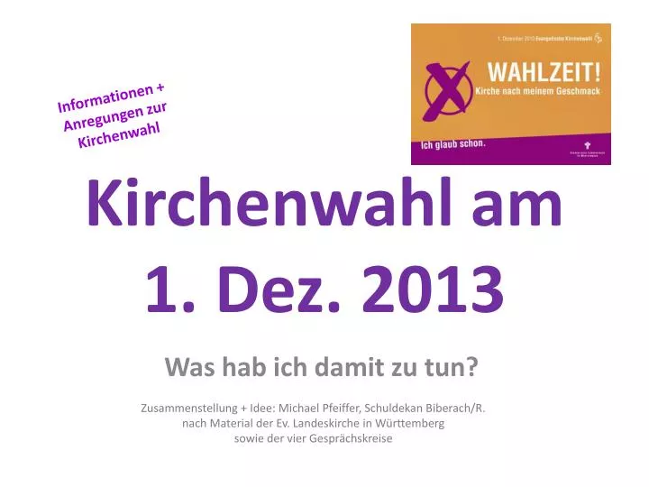 kirchenwahl am 1 dez 2013