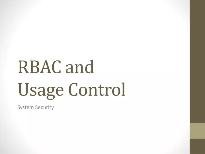 rbac and usage control