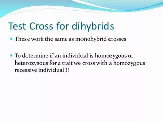 test cross for dihybrids