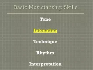 Basic Musicianship Skills